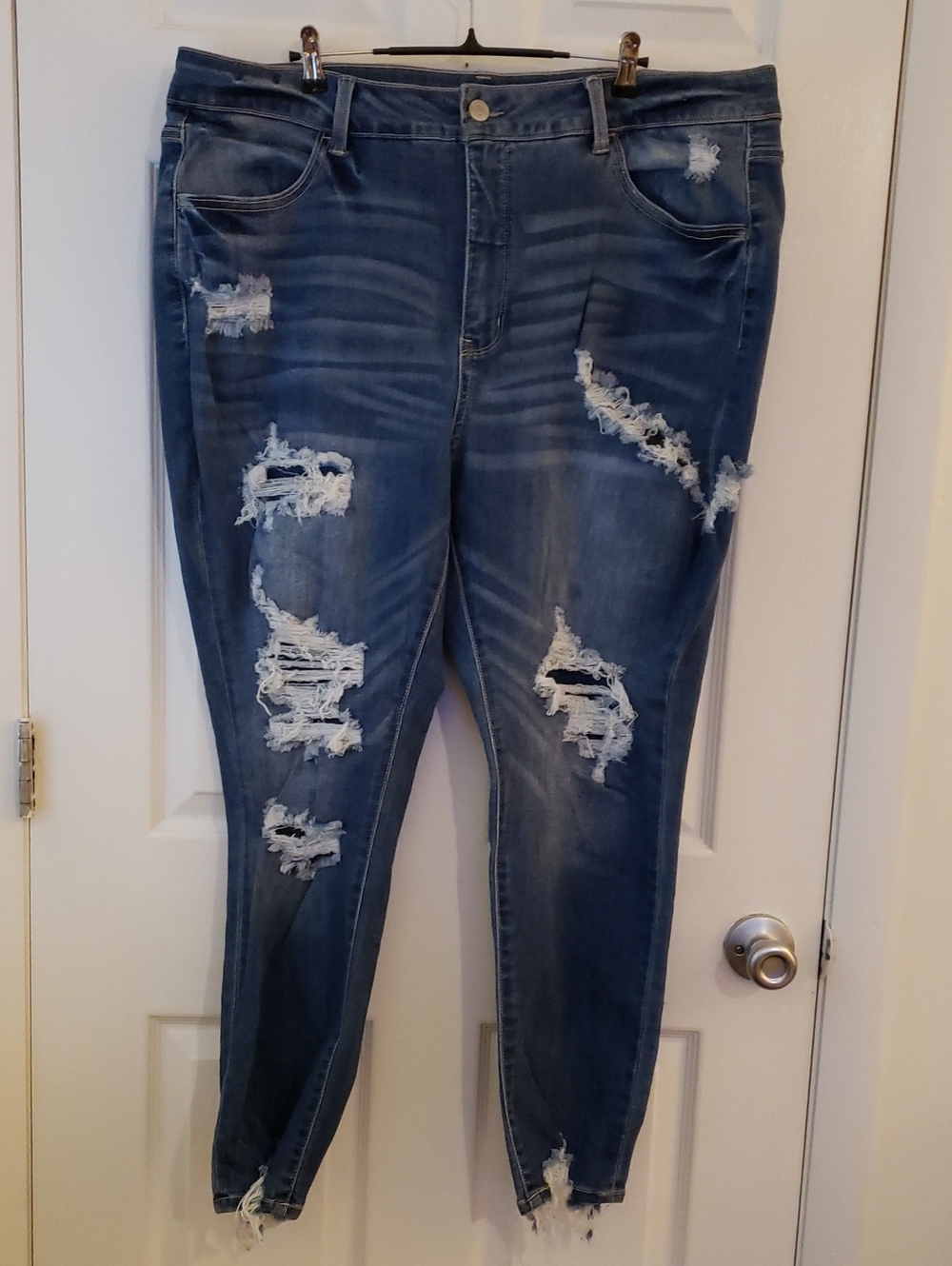 Terra & Sky Distressed Medium Blue Skinny Jeans